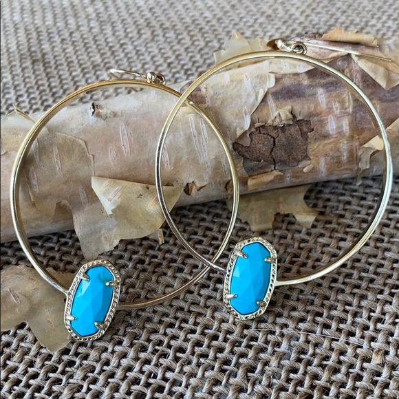 Jewelry - KENDRA SCOTT Elora Hoop Earrings In Turquoise